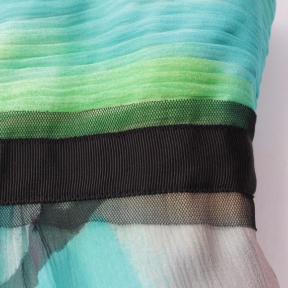 BCBGMaxazria- Watercolor Chiffon Strapless Dress - Picture 3 of 4